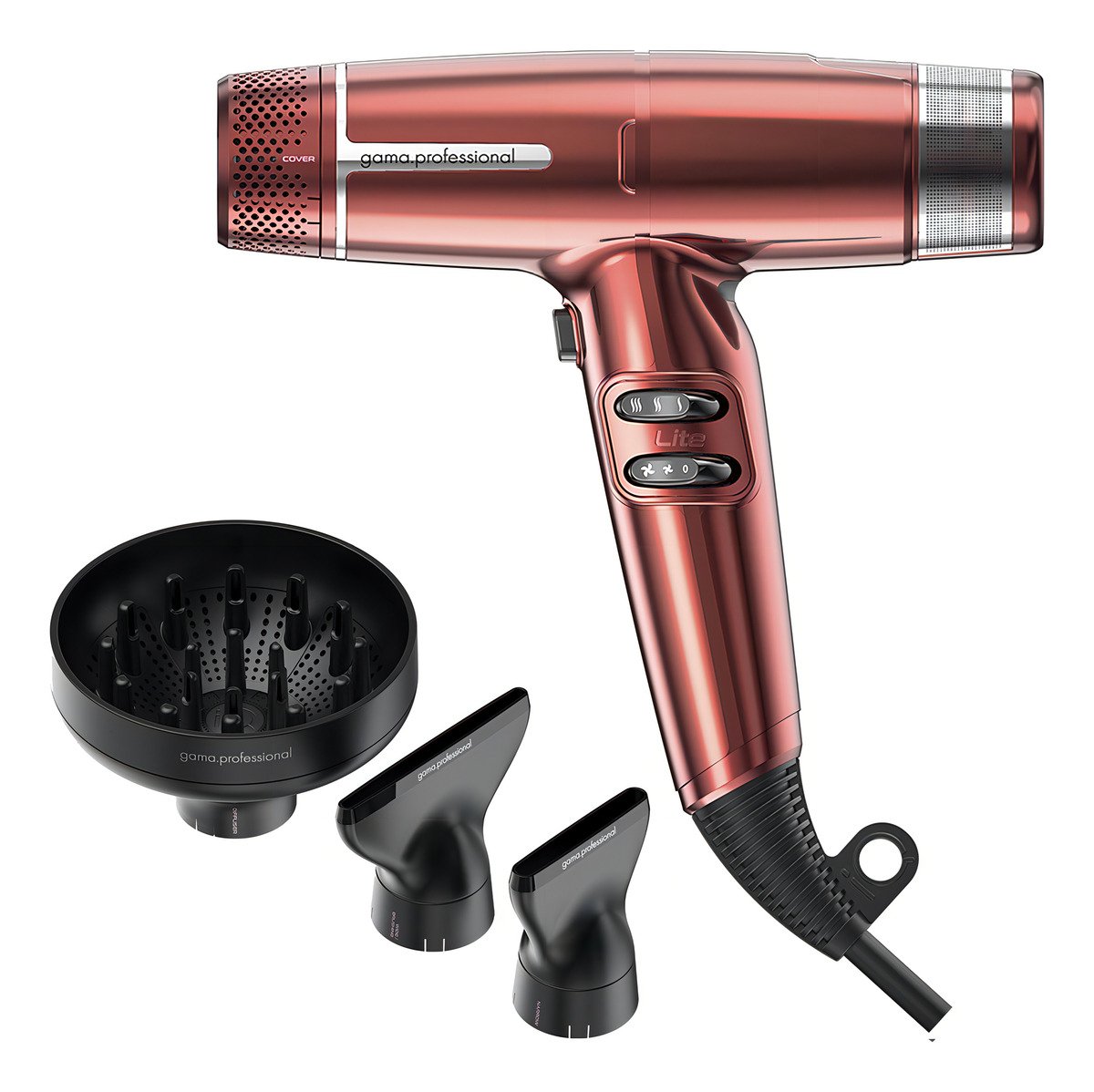Secador De Pelo Gama Iq Lite Ultra Liviano Profesional Color Rojo