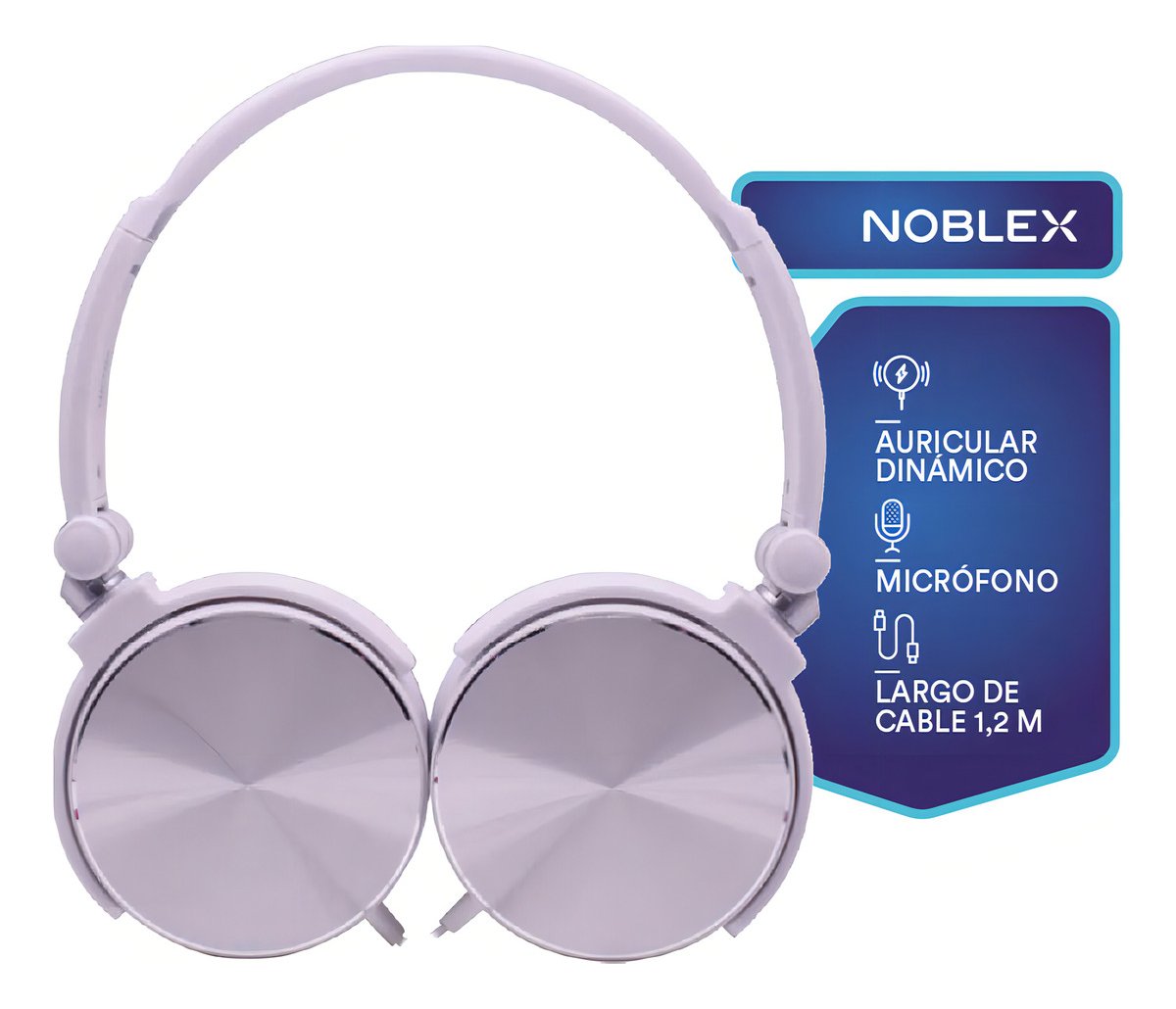 Auricular Vincha Con Micrófono Noblex Hp107wsp Blanco - Imagen 2