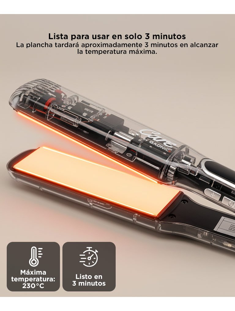 Planchita De Pelo Care By Gadnic Nano Titanio Temperatura Regulable Liso Extremo - Imagen 5