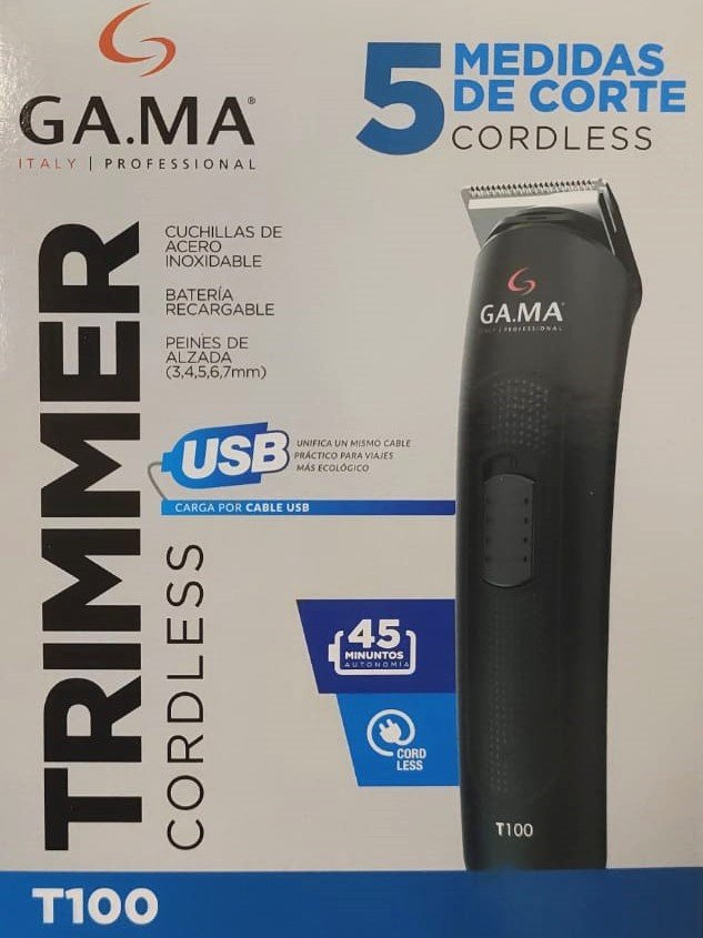 Trimer Inalambrico Corta Barba Gama T100 Usb Recargable Color Negro - Imagen 2