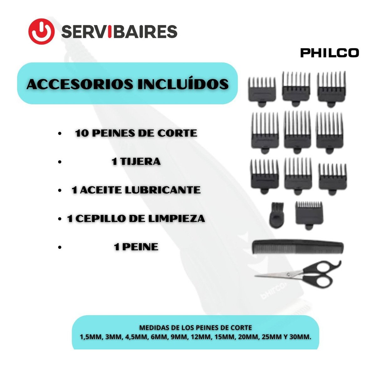 Cortadora De Pelo Philco Hc7902pp Ergonomica - Imagen 3