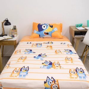 Juego De Sábanas 112 Bluey Piñata Original Blanco Estampado Bluey