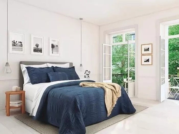 Cubrecama Cover Kit Boston Jean Cartier King Azul Azul Boston