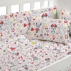 Acolchado Cuna Funcional Piñata Mickey Minnie 110 X 160 Cm Blanco Minnie Mouse