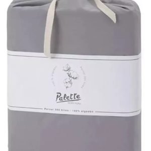 Juego Sábanas King Palette Lisas 300h 100% Algodón Gris Gris Liso