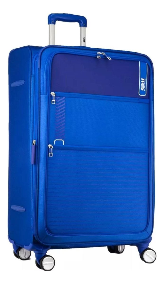 Valija Elf 28 Semirígida 4280 4 Ruedas Color Azul Lisa - Imagen 2