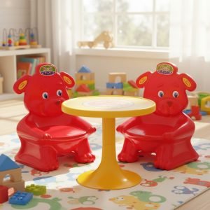 Juego De Mesa Y Sillas Osito Para Niños Roja Rondi 3061 Roja Rojo