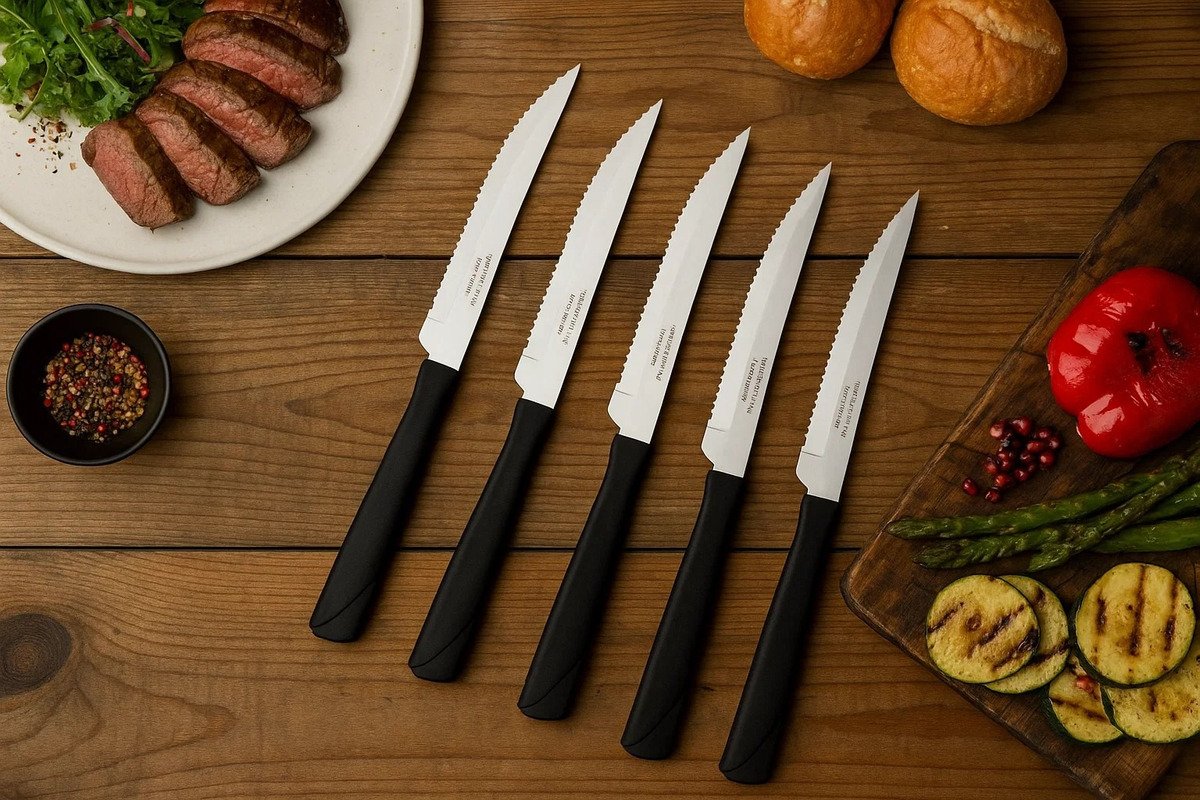 Set X12 Cuchillos Carne Tramontina New Kolor Black Color Negro - Imagen 2