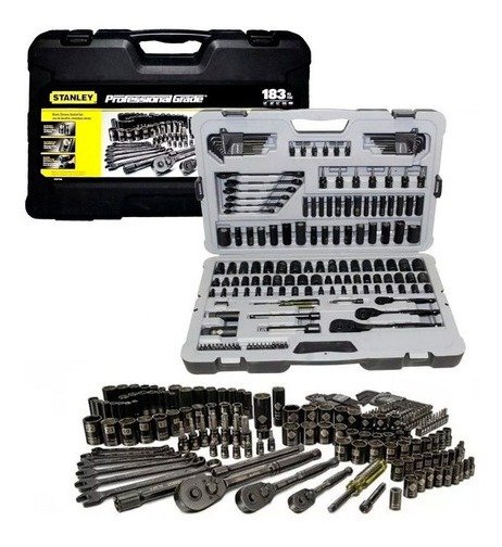Set Herramientas 183 Piezas Cromado Negro Stmt74086 Stanley