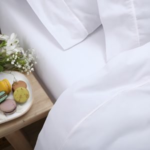 Juego De Sábanas Full Size 200 Hilos 100% Algodón Suave Blanco Liso Sí