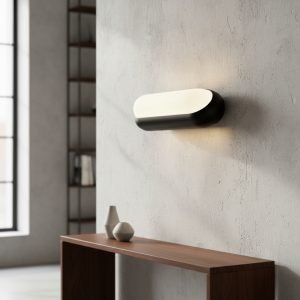 Tortuga Ovalada Led 15w Ip54 Aplique Techo Pared Interelec Negro