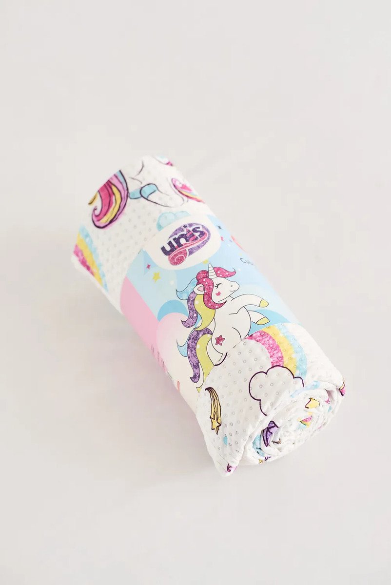 Cubrecama Verano Piñata Unicornio 1 1/2 Plaza Reversible Microfibra - Imagen 4