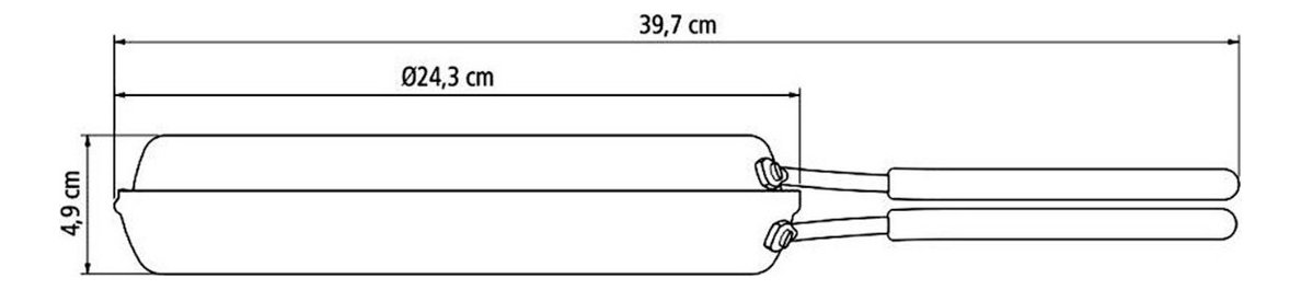 Sarten Doble 24 Cm Teflon Tramontina Omeletera Gris Oscuro Color Grafito - Imagen 4