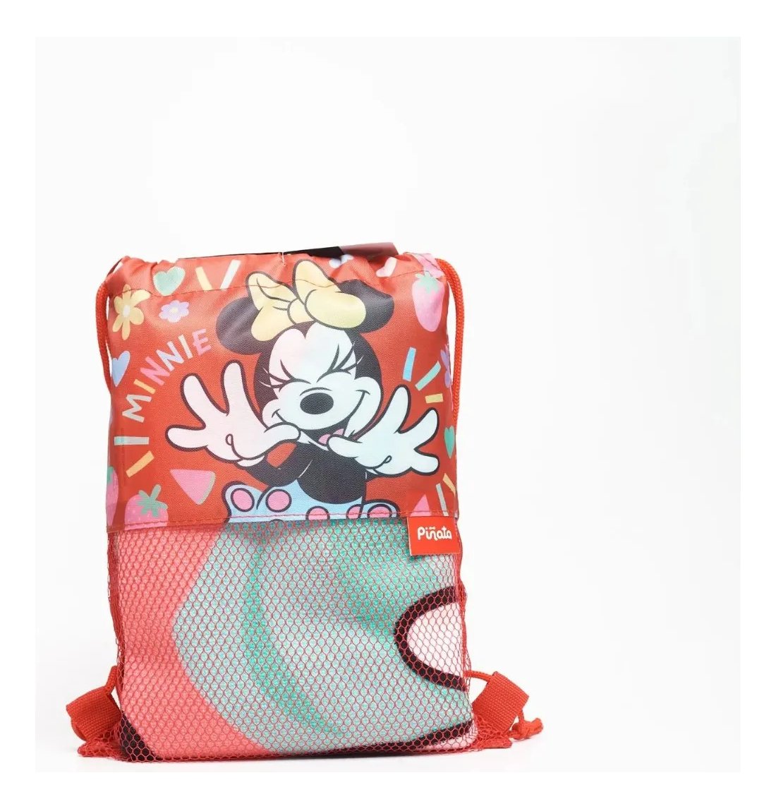 Toallones Piñata Grandes Playero Infantil Con Bolso Disney Rojo Minnie - Imagen 2