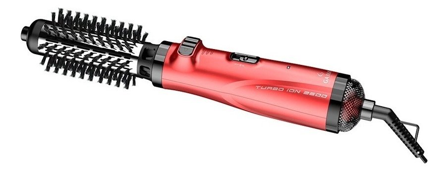 Cepillo Giratorio Secador Ga.ma Profesional Turbo Ion 2600 Color Rojo