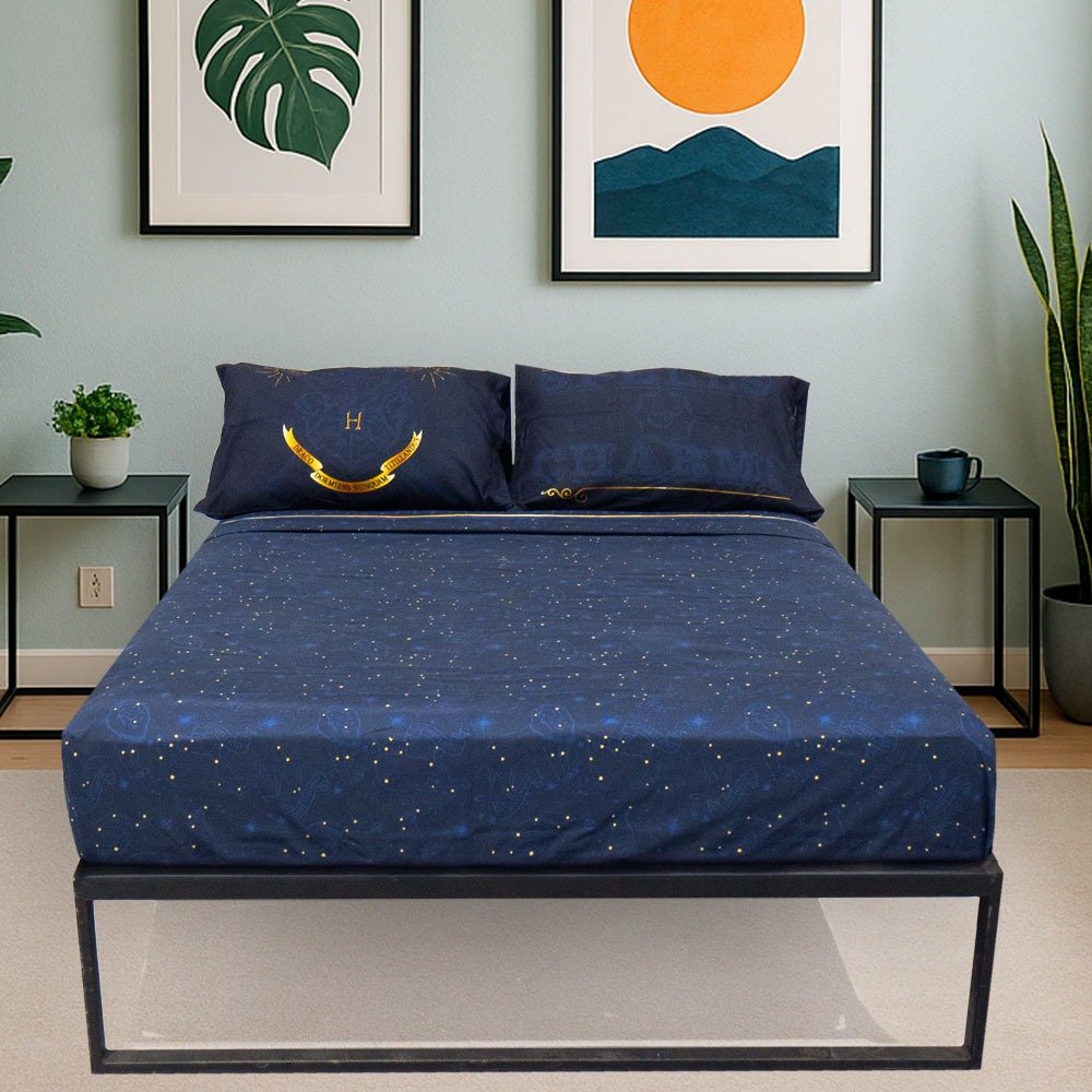Juego De Sabanas Queen Harry Potter Cama Doble Color Azul Oscuro - Imagen 4