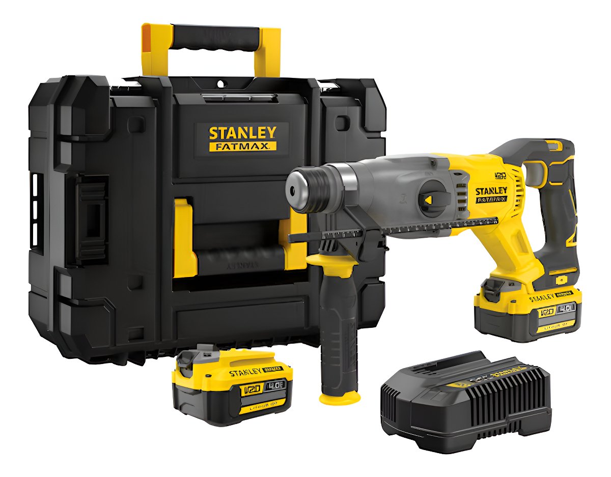 Rotomartillo Stanley Sbh900m2k Sds Plus A Bateria Brushless 2 Joules Color Amarillo/negro Frecuencia 50