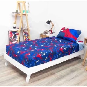 Juego De Sabanas Piñata 1 1/2 Plaza Spiderman Ultrasoft Azul Spiderman