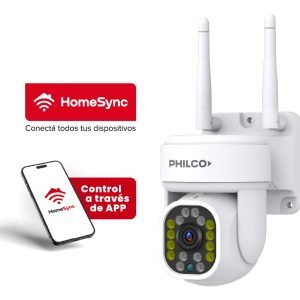 Cámara De Seguridad Hd 3mp Wifi Doble Banda Philco Psc200o Audio Bidireccional Blanco