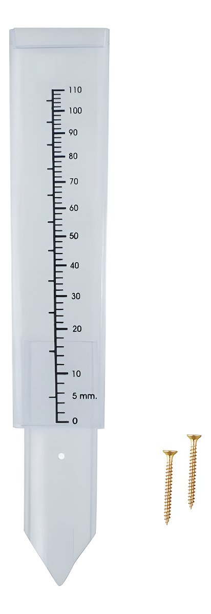 Pluviómetro Plástico Merak 110mm Con Soporte Transparente