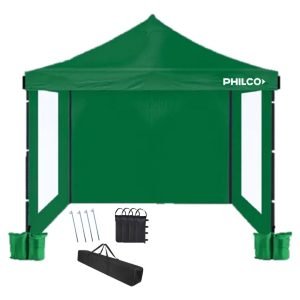 Gazebo Philco Gap3x3gw3p 3x3 Con Pared Impermeable Verde