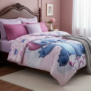 Acolchado Piñata Disney 1 1/2 Plaza Reversible 155x240 Cm Celeste Stitch