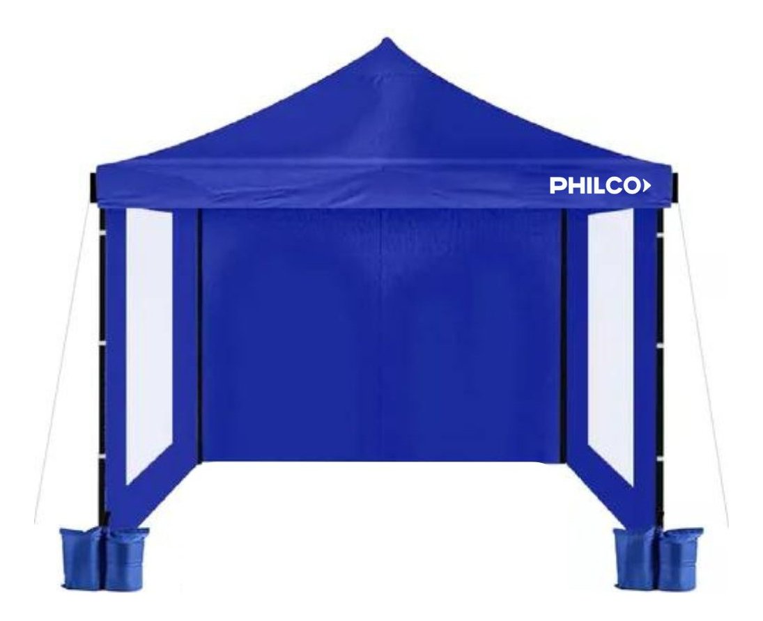 Gazebo Philco Gap3x3w3p 3x3 Con Pared Impermeable Azul