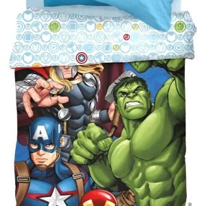 Acolchado Piñata Disney 1 1/2 Plaza Reversible 155x240 Cm Celeste Avengers
