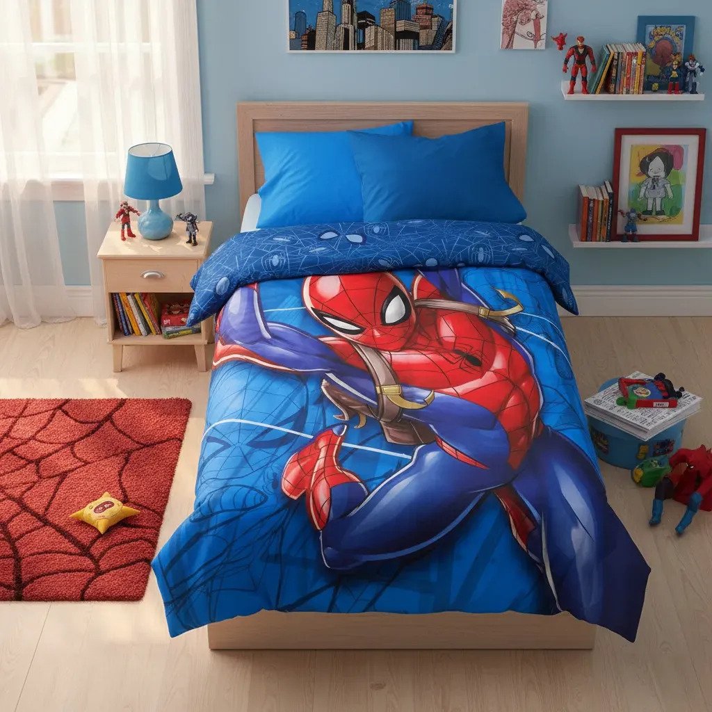 Acolchado Piñata Disney 1 1/2 Plaza Reversible 155x240 Cm Azul Spiderman - Imagen 2