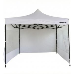 Gazebo Philco 3x3 Mts Con Paredes Y Ventanas, Autoarmable Y Plegable, De Exterior Blanco Gap3x3ww3p