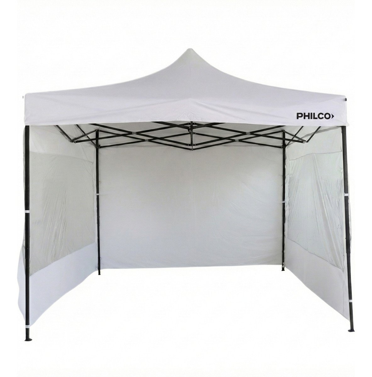 Gazebo Philco 3x3 Mts Con Paredes Y Ventanas, Autoarmable Y Plegable, De Exterior Blanco Gap3x3ww3p