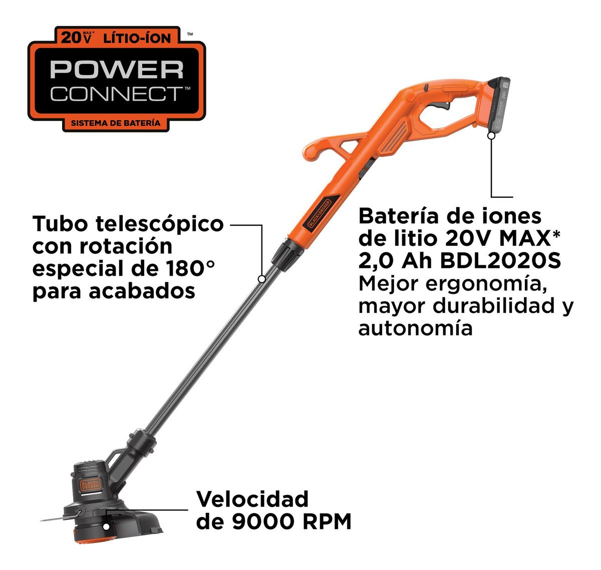Orilladora 10 20v Black+decker Bcst201c1-b2 Naranja - Imagen 6