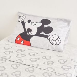 Juego De Sábanas 1 1/2 Plus Piñata Mickey Gry Gris Estampado Mickey Mouse Gray
