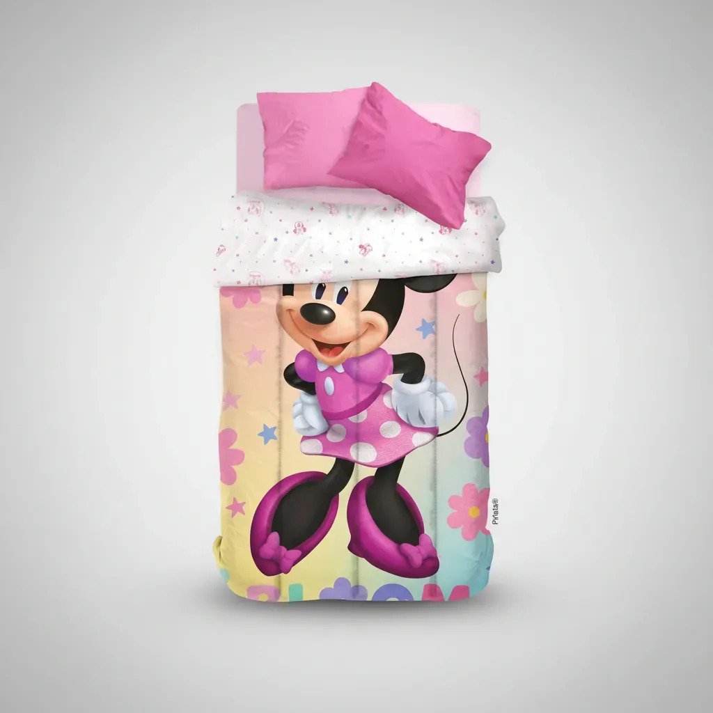 Acolchado Piñata Disney 1 1/2 Plaza Reversible 155x240 Cm Rosa Minnie