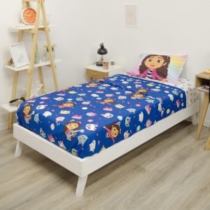 Sabanas Ultra Soft 1 1/2 Plaza Piñata Gabby Dollhouse Azul