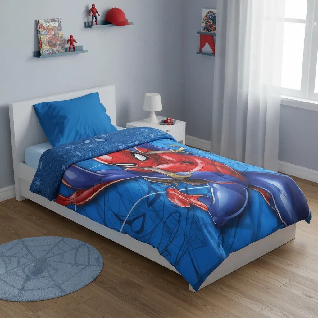 Acolchado Piñata Disney 1 1/2 Plaza Reversible 155x240 Cm Azul Spiderman - Imagen 4