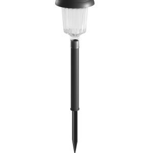 Estaca Luz Solar Exterior Cálida Impermeable Para Jardín Proline Negro
