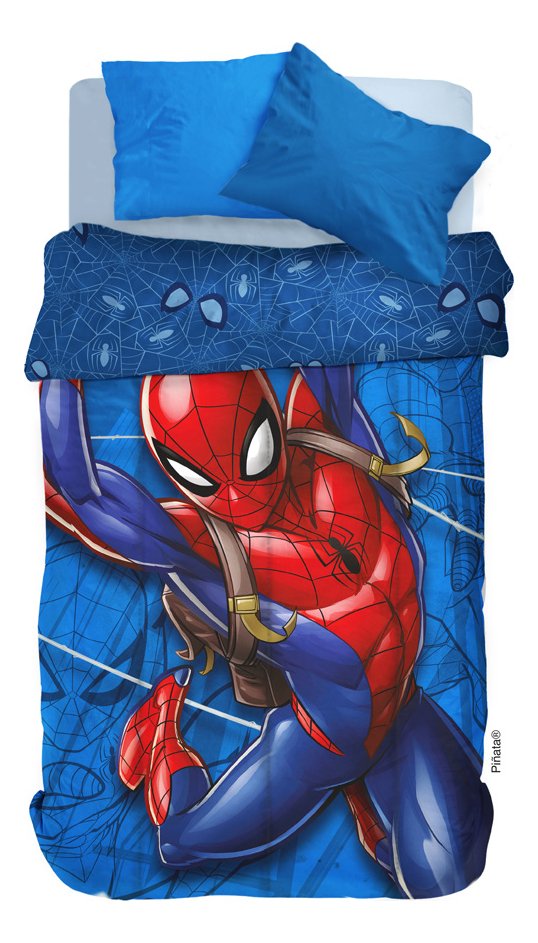 Acolchado 1 1/2 Plaza Spiderman- Reversible - Piñata Azul Estampado - Imagen 2
