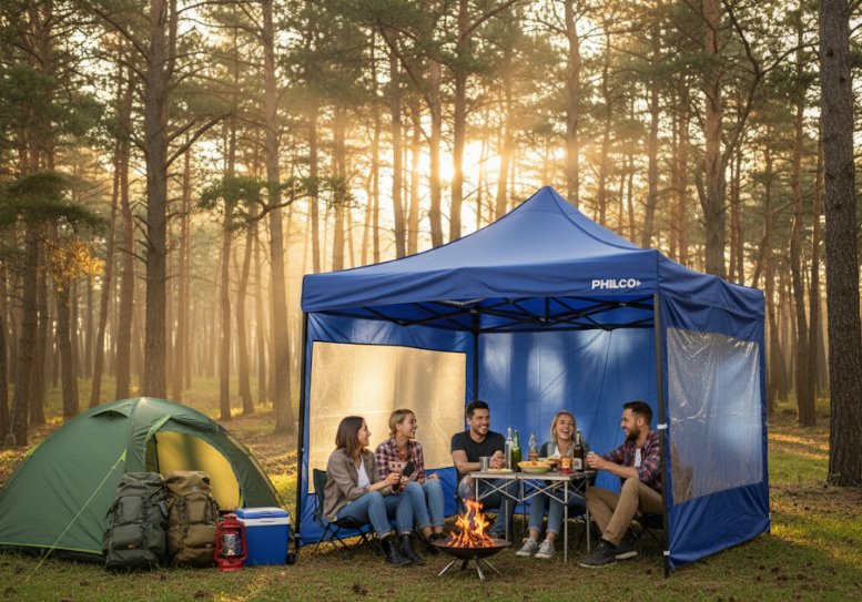 Gazebo Philco Gap3x3w3p 3x3 Con Pared Impermeable Azul - Imagen 5