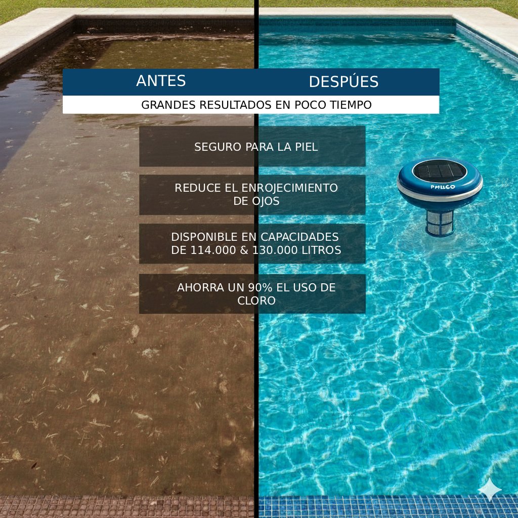 Ionizador Solar Philco Pileta 130000 Lts Anti Sarro Algas Ahorro Cloro - Imagen 5