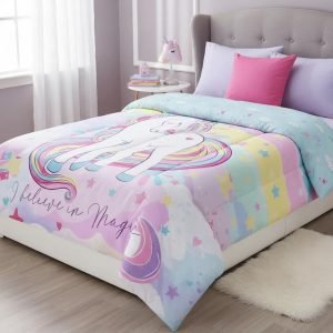 Acolchado Piñata Disney 1 1/2 Plaza Reversible 155x240 Cm Rosa Unis