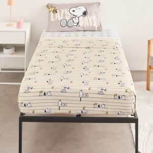 Juego De Sábanas 1 1/2 Plus Snoopy Piñata Beige Snoopy
