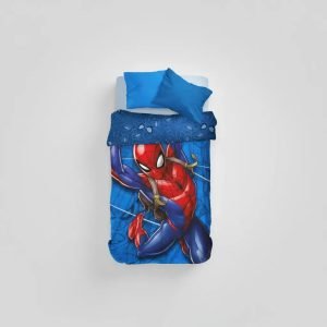 Acolchado Piñata Disney 1 1/2 Plaza Reversible 155x240 Cm Azul Spiderman