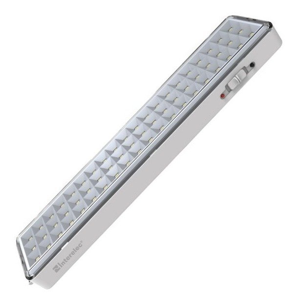 Interelec 404751 Luz De Emergencia Recargable 60 Leds Bateria Litio Color Blanco
