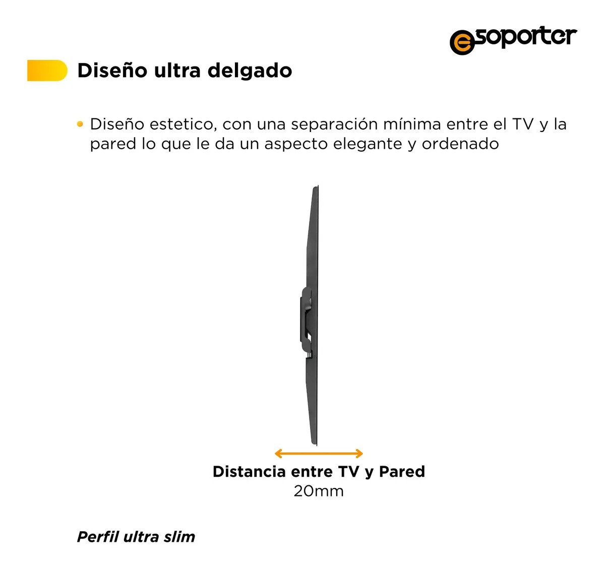 Soporte Fijo Para Tv Led Lcd E-soporter 23'' A 43'' Vesa 200x200 Negro - Imagen 4