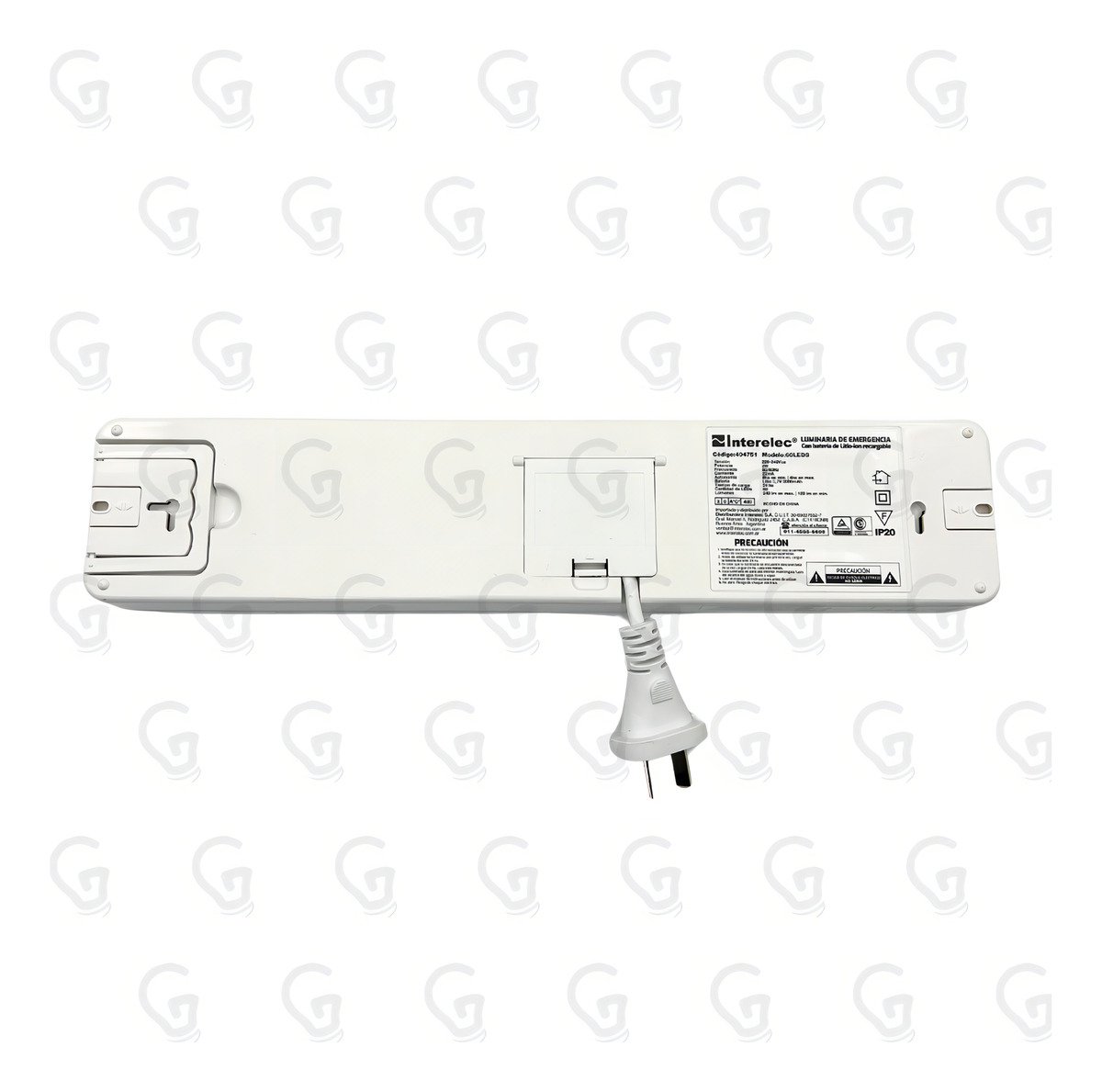 Interelec 404751 Luz De Emergencia Recargable 60 Leds Bateria Litio Color Blanco - Imagen 6