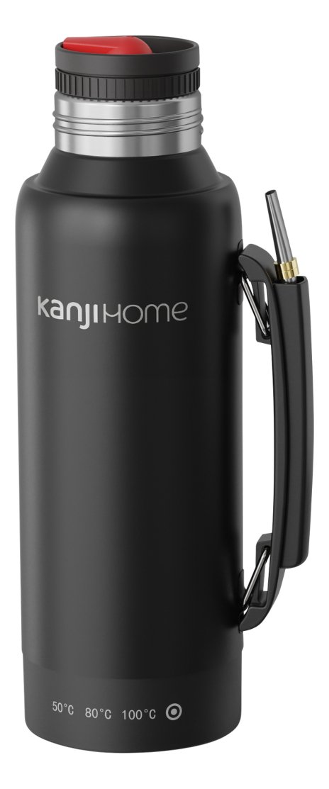 Termo Eléctrico T-mate 1 Litro Tapa Mate Y Bombilla Color Negro Kanjihome - Imagen 2