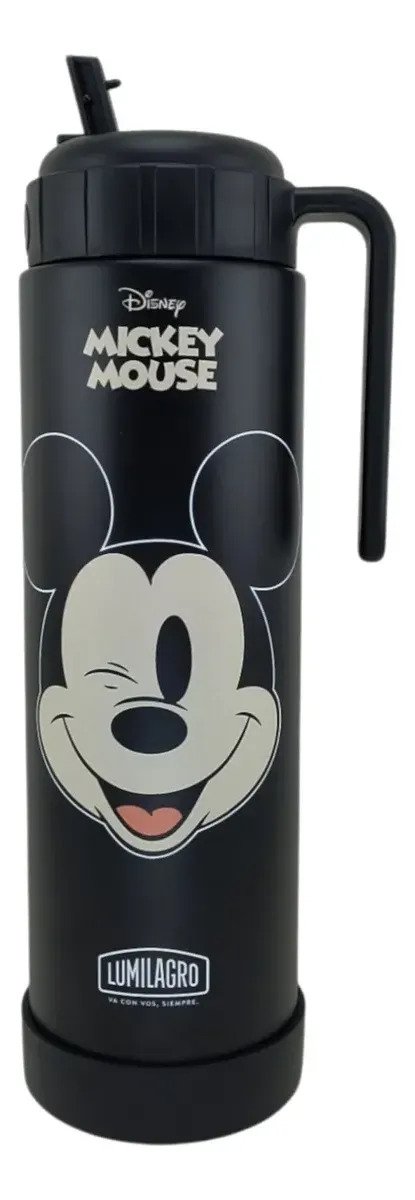 Termo Acero Inox. Lumilagro Mickey Mouse 1 Lts Ettdis378 Negro - Imagen 3