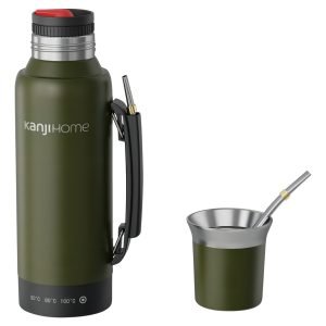 Termo Eléctrico T-mate 1 Litro Tapa Mate Y Bombilla Color Verde Kanjihome