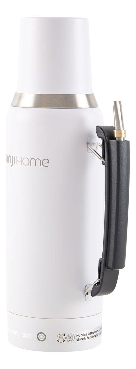 Termo Eléctrico T-mate 1 Litro Tapa Mate Y Bombilla Color Blanco Kanjihome - Imagen 11